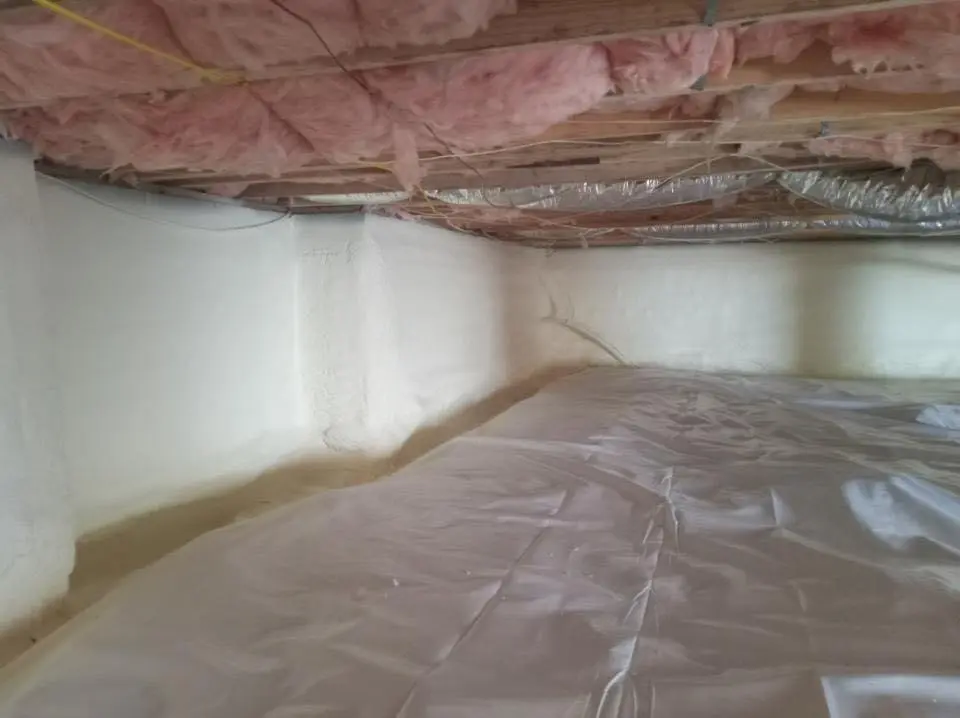 Crawl space encapsulation with closed-cell spray foam for Metal Roof Coating in George Mason