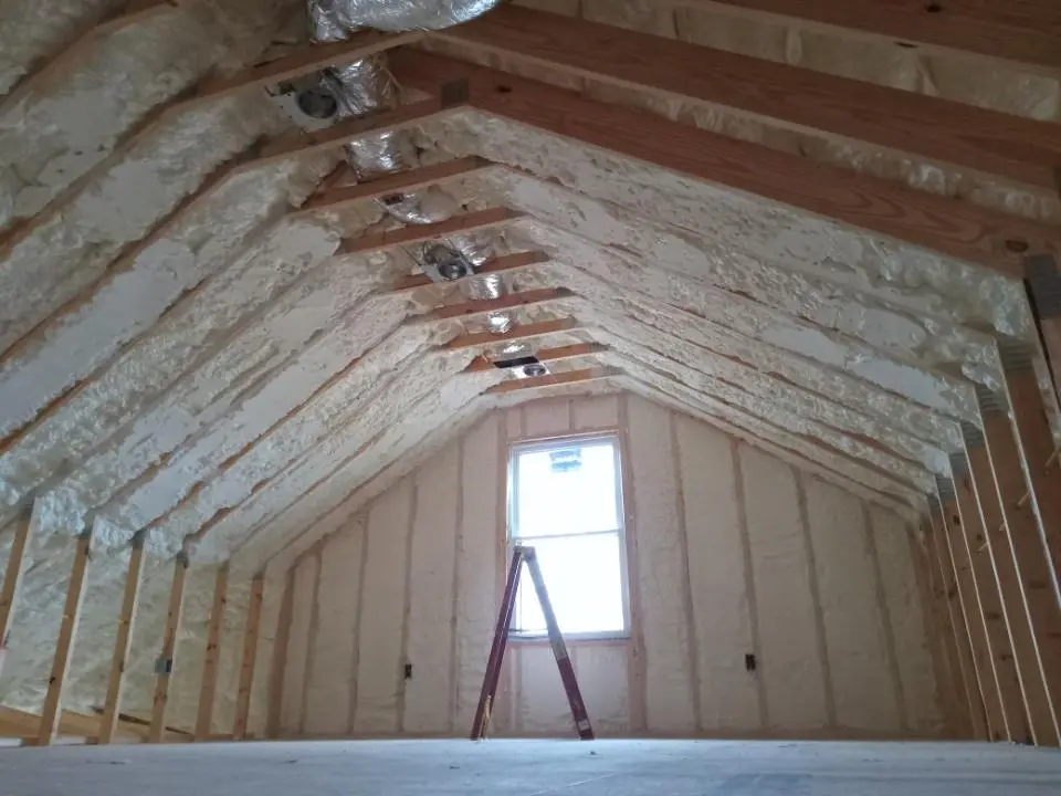 Spray foam roofing application for Crawl Space Insulation project in George Mason
